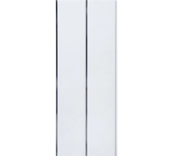 Изображение товара Панель ПВХ Центурион 0,2x3 м Софитто 2 полосы серебро лак вогнутая 10 шт. 62949