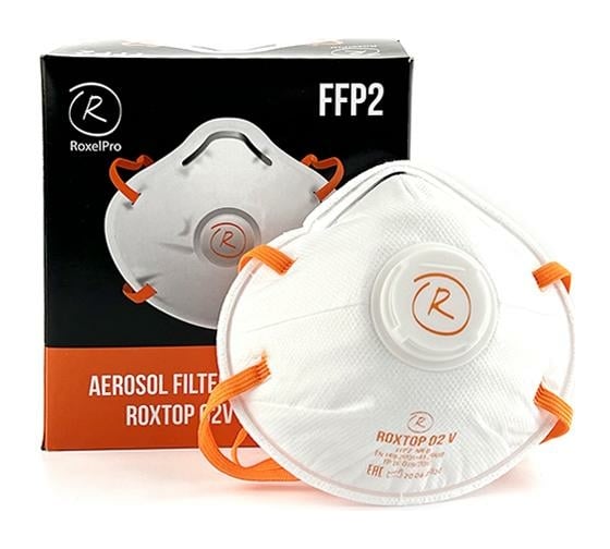Изображение товара Противоаэрозольный респиратор RoxelPro ROXTOP 02V 2-й степени защиты, с клапаном выдоха, до 12 ПДК, 10 шт 731325