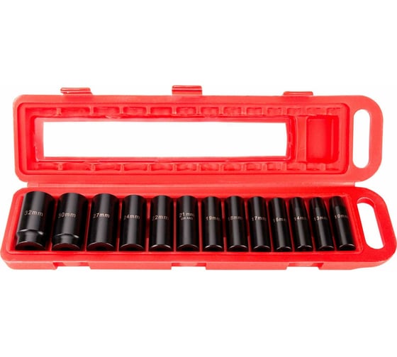 Изображение товара Набор ударных головок глубоких 13 шт, 10-32 мм, 1/2" Rotake RT-013K