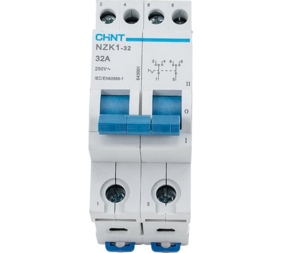 Изображение товара Переключатель CHINT модульный 2п 32А 3 полож. NZK1-32 (R) 643001