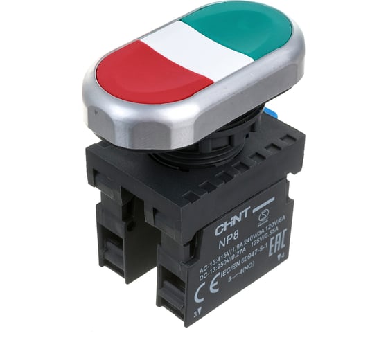 Изображение товара Двойная кнопка CHINT NP8-11S 1НО+1НЗ IP65 (R) 667178