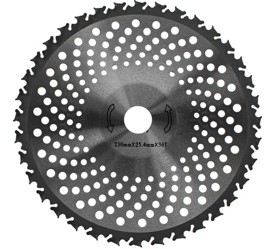 Изображение товара Диск нож с твердосплавными напайками TGS 230х25.4х1.25 мм, 36 зубьев для триммера TORGWIN S55286