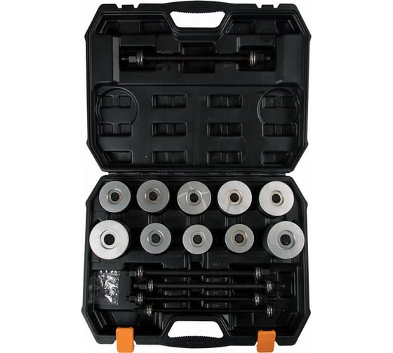 Изображение товара Набор оправок AFFIX для монтажа и демонтажа сайлентблоков, 34-80 мм, кейс, 27 предметов AF11020027C