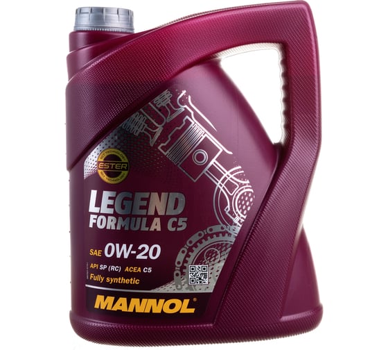 Изображение товара Моторное масло MANNOL LEGEND FORMULA синтетическое, C5, 0W20, 5 л 79215