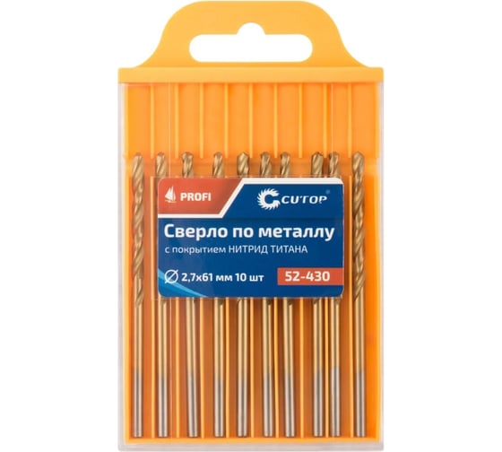 Изображение товара Сверло по металлу с титановым покрытием Profi 2.7x61 мм, 10 шт CUTOP 52-430