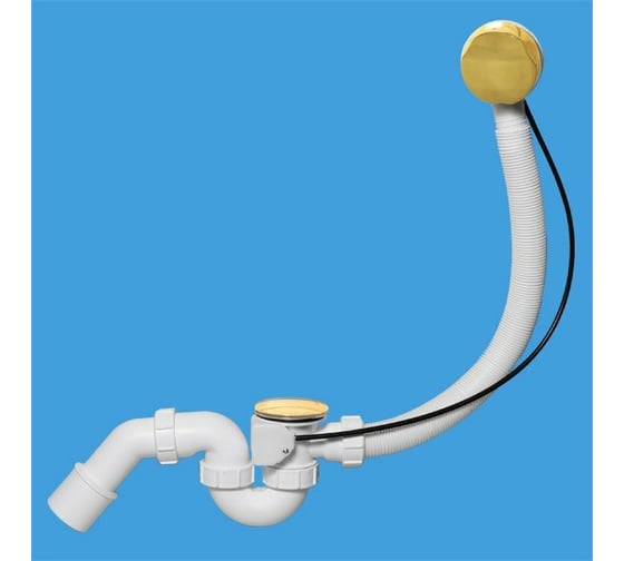 Изображение товара Полуавтомат McAlpine пластиковый, с коленом, Lтросика=575 мм, цвет золото MRB2G