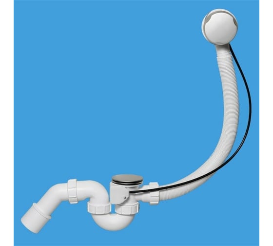 Изображение товара Полуавтомат McAlpine пластиковый, с коленом, Lтросика=575 мм, цвет хром-сатин MRB2SC-PB