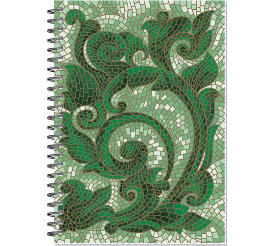 Изображение товара Бизнес-тетрадь Attache Мозаика зеленая обложка УФ лак, спираль, А5, 80 листов, клетка 1441269