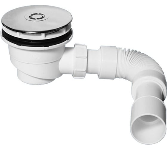 Изображение товара Сифон для поддона McAlpine (выпуск 113 мм) 90/100-1 1/2, h=82 мм, с гофрой 40/50 (L=300-500мм) MRS4C-F