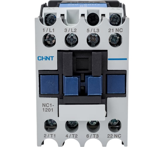 Изображение товара Контактор CHINT NC1-1201 12А 24В/АС3 1НЗ 50Гц (R) 221134