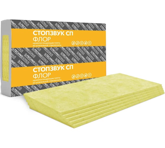 Изображение товара Плита шумопоглощающая Техносонус СтопЗвук СП Флор (8 шт, 1,2х0,6 м, 20 мм, 5,76 м2) 1300400017