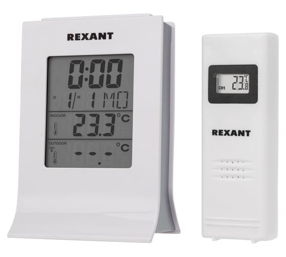 Изображение товара Метеостанция с беспроводным выносным датчиком REXANT 70-0595