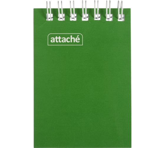 Изображение товара Блокнот Attache на спирали А7 60 листов, темно-зеленый, плотность блока 60 г/кв м, плотность обложки 215 г/кв м 1441824