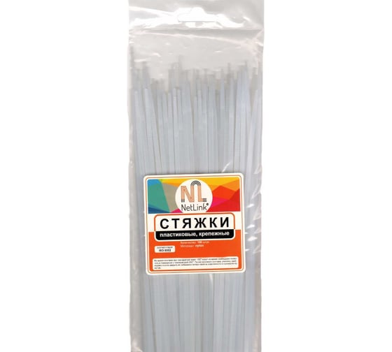 Изображение товара Хомут Netlink nylon 4x200 мм 100 шт белый 00000000079