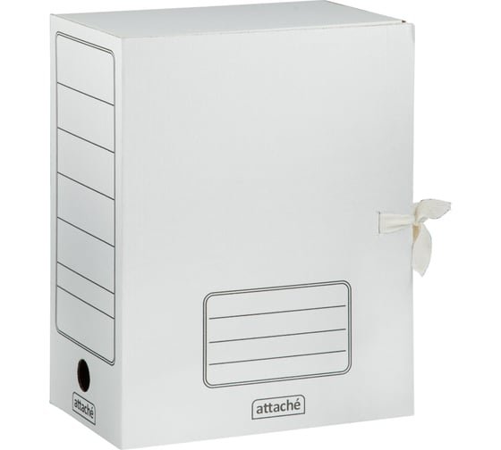 Изображение товара Архивный короб Attache белый 150 мм гофрокартон, 5 шт в упаковке, с завязками 1547369