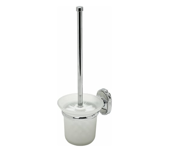 Изображение товара Ерш для унитаза LAIMA с подставкой из толстого стекла, крепление к стене, нержавеющая сталь 607425