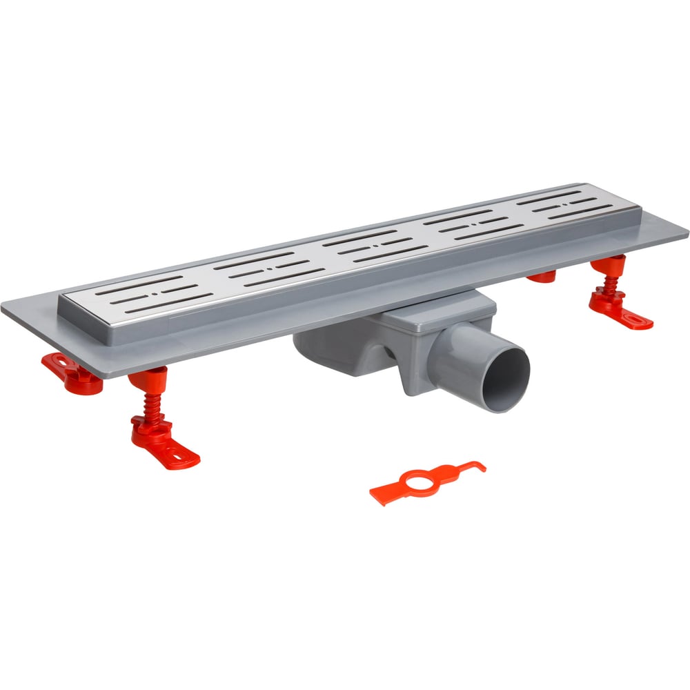 Изображение товара Водоотводящий желоб AV Engineering с поворотным выпуском D50 65x500 мм нержавеющая сталь хром