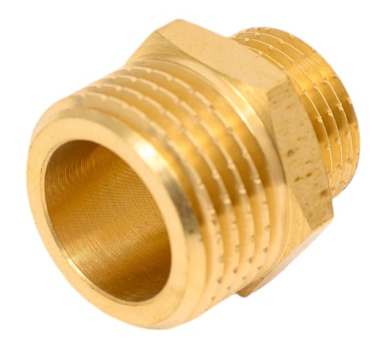 Изображение товара Латунный ниппель AV Engineering редукционный наружная-наружная 1/2x3/8 AVE303008