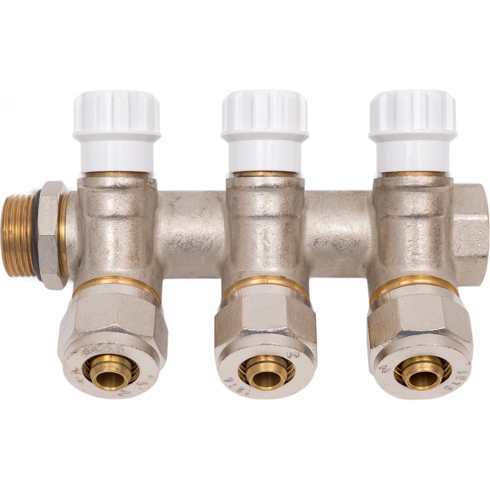 Изображение товара Коллектор AV Engineering с отсекающими вентилями 3/4х3 выхода 16х2