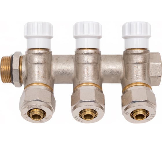 Изображение товара Коллектор AV Engineering с отсекающими вентилями, 3/4x3 выхода 16x2 AVE1132003