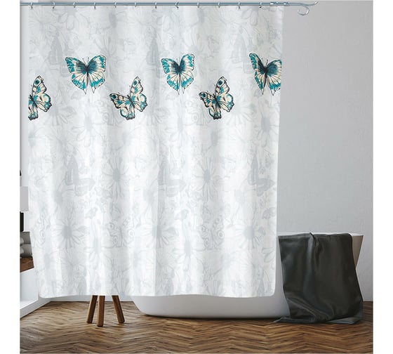 Изображение товара Шторка для ванной PERFECTO LINEA Harmony 180x180 см, бабочки 36-118011