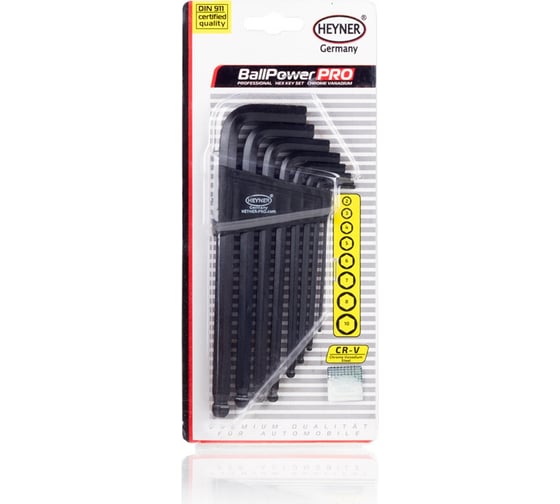 Изображение товара Набор шестигранников Heyner с шариковой головкой, 8 предметов 463000