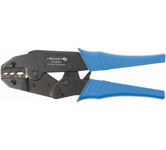 Изображение товара Пресс-клещи для клемм HOEGERT TECHNIK диапазон: от 0.5 до 6.0 мм2 (20-10 AWГ) HT1P201