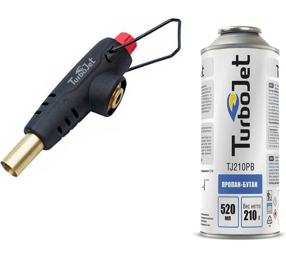 Изображение товара Горелка с пьезоподжигом и с газовым картриджем Turbojet TJ933-PB
