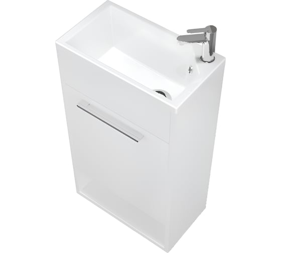 Изображение товара Тумба с раковиной 1Marka Lira 40Н 1д. прямоугольная напольная белый глянец R У85920