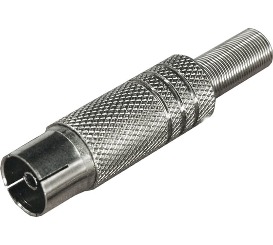 Изображение товара Антенный штекер гнездо ТВ REXANT никель c пружиной 100 шт 05-2014