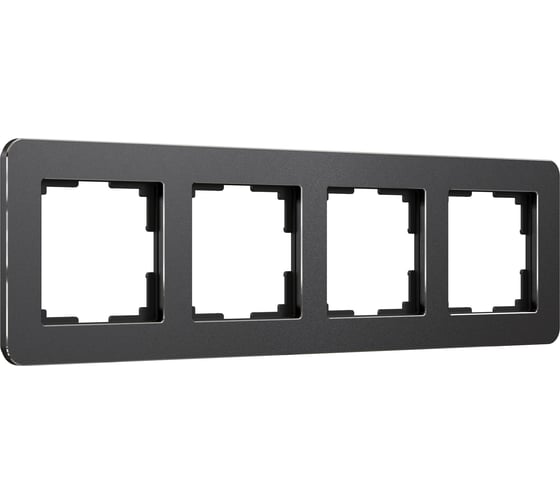 Изображение товара Рамка на 4 поста WERKEL W0042608 Platinum черный алюминий a059219