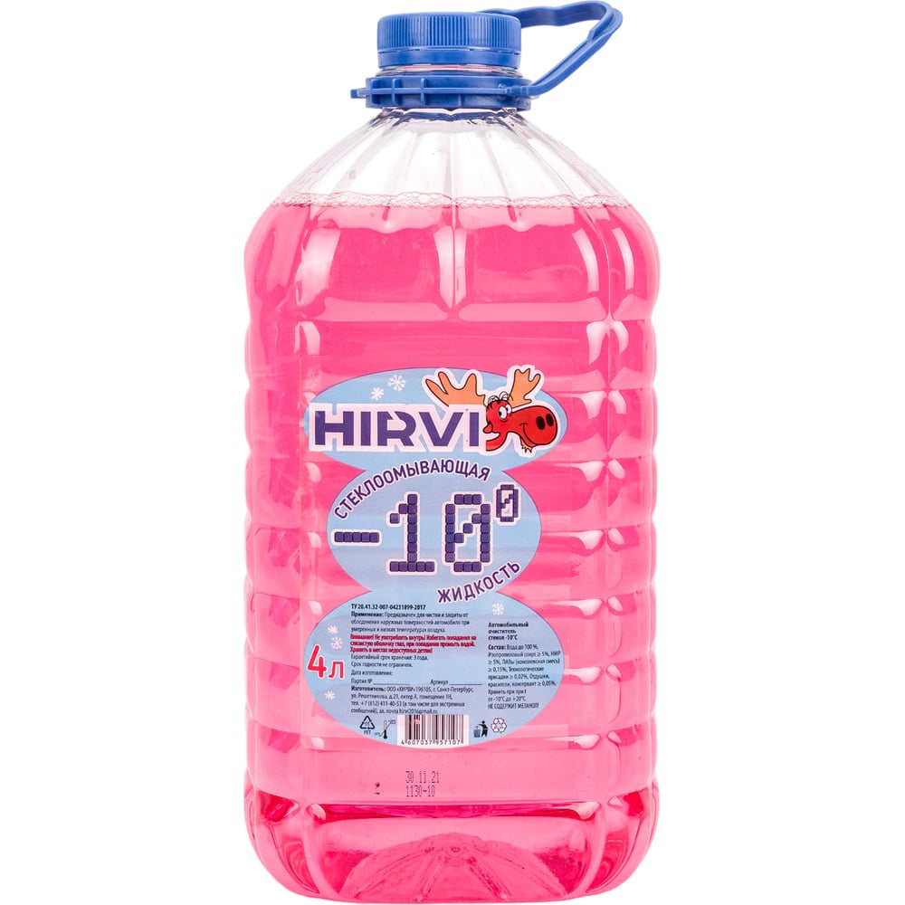 Очиститель стекол HIRVI жидкость стеклоомывающая зимняя vivo line 20с 4 л