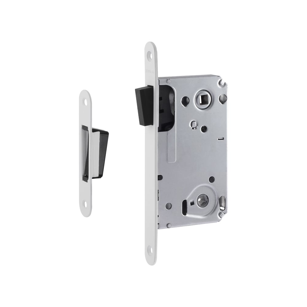 Изображение товара Врезная магнитная защелка НОРА-М 13М-90 белая для межкомнатных дверей