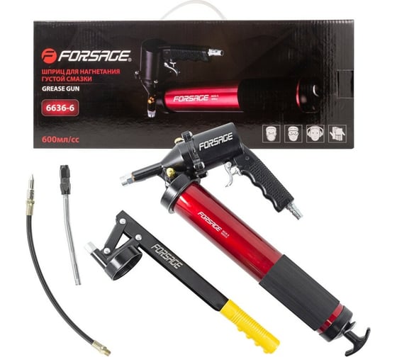 Изображение товара Шприц ручной пневматический Forsage для нагнетания густой смазки, 600 мл F-6636-6(51260)