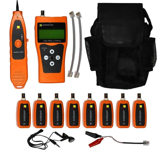 Изображение товара Кабельный тестер с измерением длины и трассировкой кабельных линий LANMASTER 8 ответных частей LAN-PRO-L/TPK-N-8R
