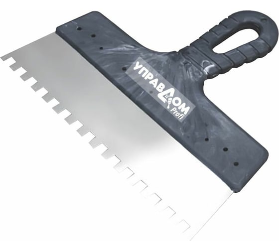 Изображение товара Зубчатый фасадный шпатель Управдом нержавеющее полотно, 150 мм, зуб 6x6 мм 4100003256