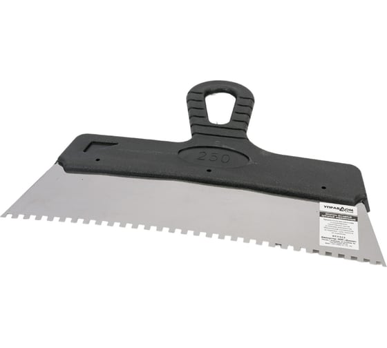 Изображение товара Зубчатый шпатель Управдом нержавеющий, 250 мм, размер зуба 4x4 мм 4100001883