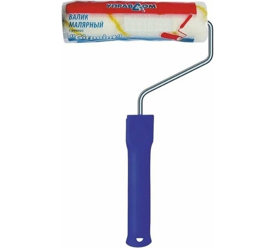 Изображение товара Валик Управдом полиамид, белый с желтой полосой, 240x48 мм, с ручкой 4100003191