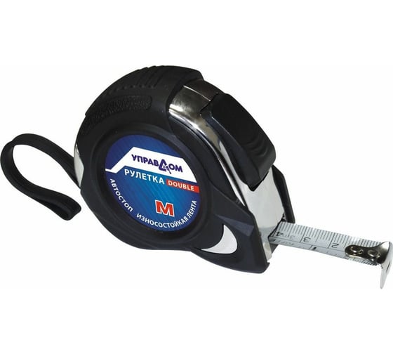 Изображение товара Рулетка Управдом "DOUBLE" 5 м, 19 мм, обрезиненный корпус 183122-05-19 4100001765