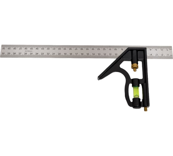 Изображение товара Комбинированный угольник Управдом с двусторонней миллиметровой шкалой 4100002473