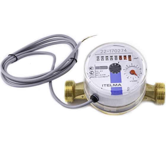 Изображение товара Счетчик холодной воды импульсный ITELMA Геркон ХВС ДУ=15 L=110 без КМЧ WFK24.D110 WFK24.D110-0-R-L-10-IP54