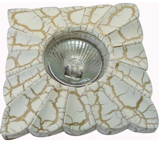 Изображение товара Встраиваемый светильник De Fran MR16 гипс белый с золотом, FT 418