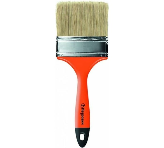 Изображение товара Плоская кисть Петрович 50 мм, искусственная щетина, пластиковая рукоятка 4100002363