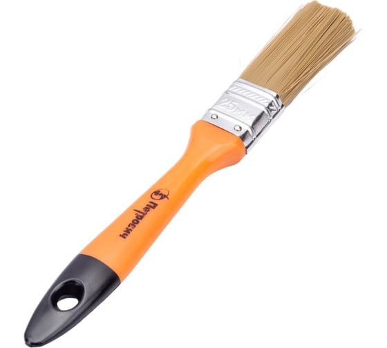 Изображение товара Плоская кисть Петрович 25 мм, искусственная щетина, пластиковая рукоятка 4100002306