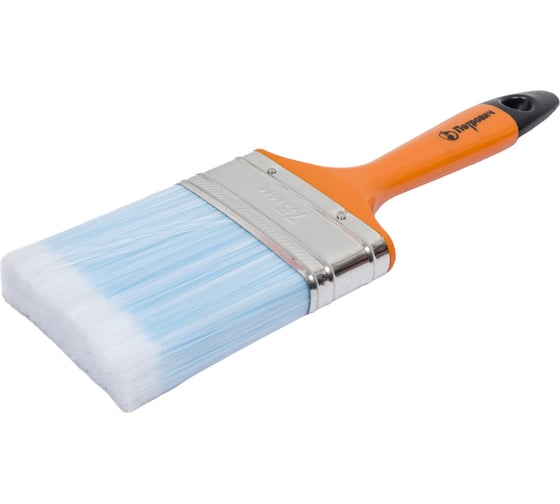 Изображение товара Плоская кисть Петрович 75 мм, искусственная щетина, пластиковая рукоятка 4100002402