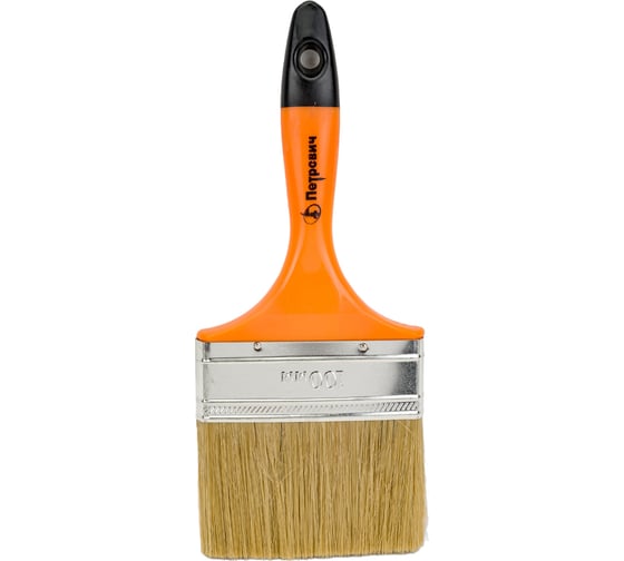 Изображение товара Плоская кисть Петрович 100 мм, смешанная щетина, пластиковая рукоятка 4100002366