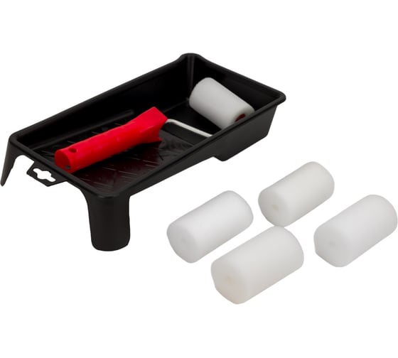 Изображение товара Набор Петрович П090-065 комбинированный мини-валик, поролон, 65 мм, 4 шубки, ванночка 4100001618