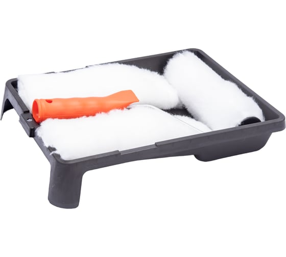 Изображение товара Малярный набор Петрович валик меховой, 180 мм, 2 сменные шубки, ванночка 4100000299