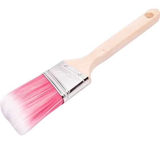 Изображение товара Плоская кисть Управдом со скошенной искусственной щетиной 50 мм, деревянная удлиненная ручка 4100003301