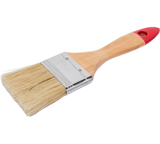 Изображение товара Плоская кисть Управдом 50 мм, светлая натуральная щетина, деревянная лакированная ручка 4100000579